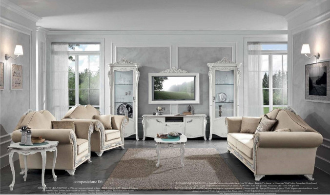 Fauteuil Luxus Klassesch Einsëtzeger Holz Beige Lehnstull Wunnzëmmer Miwwelen Italien