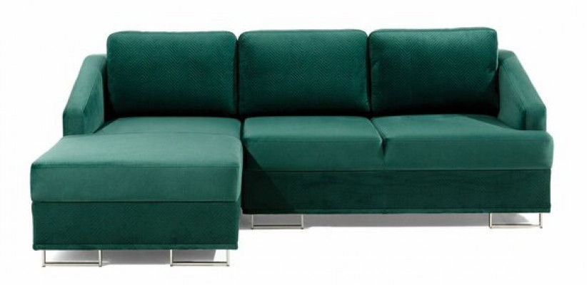 Luxus Ecksofa Couch - Smaragdgréng Sofa Polster Eckgarnitur Schlofffunktion nei