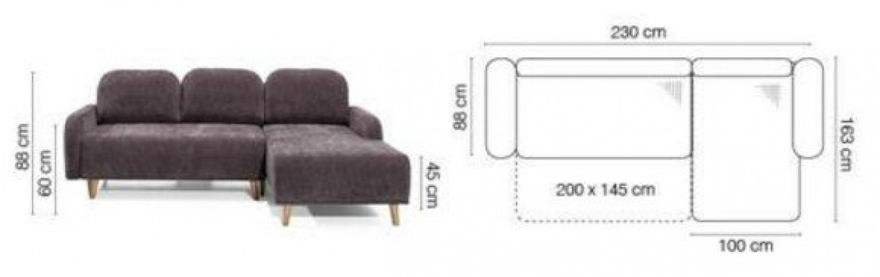 Komfortabele Ecksofa kombinéiert moderenen a funktionale Design