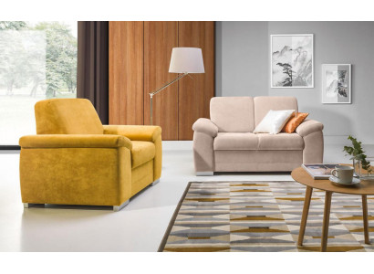 Sofa-Set Polster Textil Stoff Canapé 2+1 Sëtzer Set Stoff Textil Canapéen