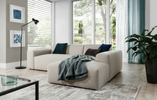 Eckcouch Canapé Canapé Couchage Polster Wohnlandschaft Textil Eckcouch Garnitur