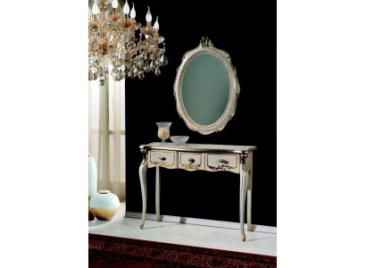 Miwwelen Barock Luxus Konsolendësch Wanddësch Dësch Wäiss Klassesch Holz 106 cm
