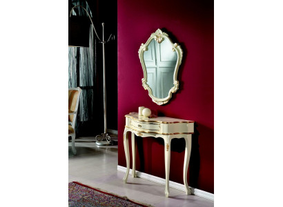 Miwwelen Stil Barock Luxus Konsolendësch Spigel Holz Italienesch Dëscher