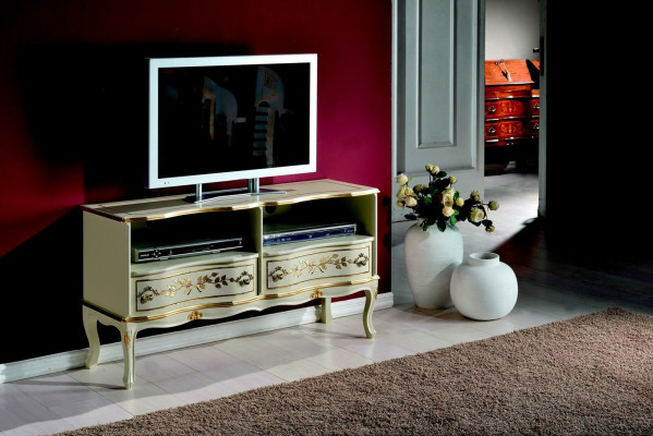 Schéinen wäissen RTV Schaf Sideboard Lowboard TV Schranken italieeneschen Stil Miwwelen nei