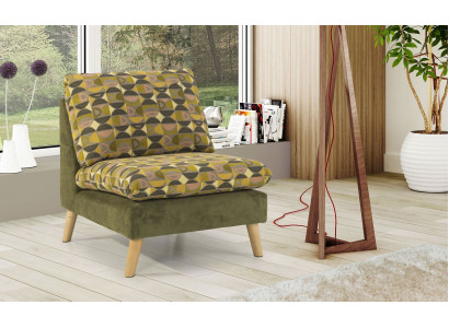 Design Relax Club Sëtz Lounge Sofa 1 Plaz Fernseh Stull Polster Stoff