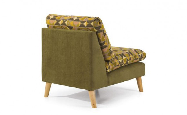 Design Relax Club Sëtz Lounge Sofa 1 Plaz Fernseh Stull Polster Stoff