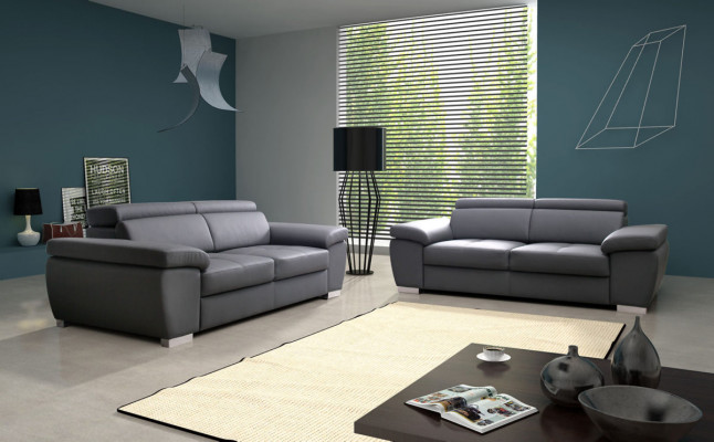 Design Polster Sëtz Canapé 2 Sëtzer Garnitur Sofa Sofas Canapéen Textil Stoff Nei