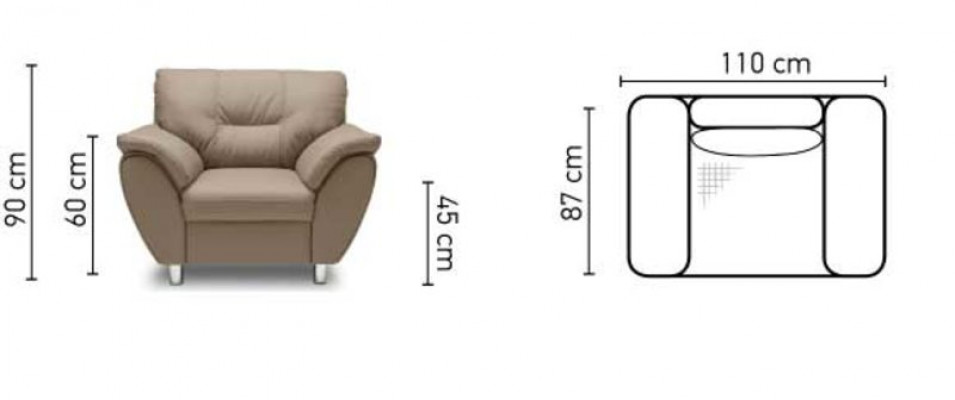 Design Relax Club Fauteuil Lounge Canapé Stull Fernsehpolster Canapé Stoff 1 Sëtzer