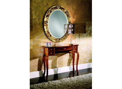 Italienesch Miwwelen 2 Stéck Garnitur Sekretär mat Spigel Holz Massivholz Barock Stil