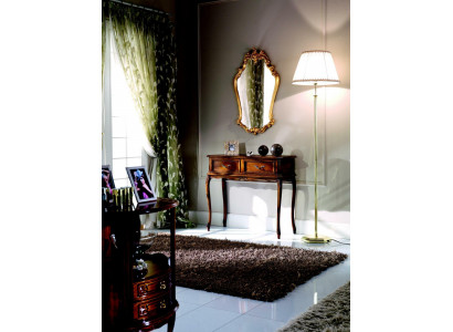 Luxus Holz Italienesch Miwwelen 2-Stéck Set Miwwelen Stil Barock Konsolendësch mat Spigel Nei