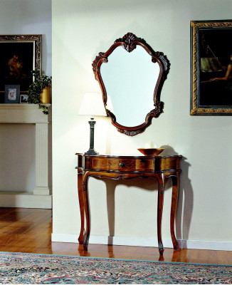 Moublen Stil Barock Konsolendësch Spigel Holz Italienesch Dëscher Konsolen 2tlg.