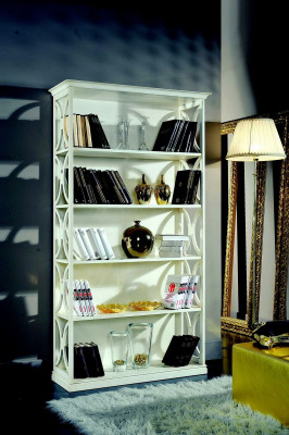 Design Luxus Bicherregaler Wäiss Klassesch Stil Schaf Holz Italienesch