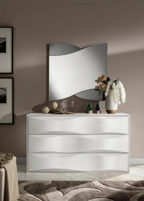 Luxus Set Kommode mat Spigel Kommoden Konsole Garnitur Holz Modern Design Wäiss