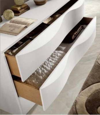 Luxus Set Kommode mat Spigel Kommoden Konsole Garnitur Holz Modern Design Wäiss