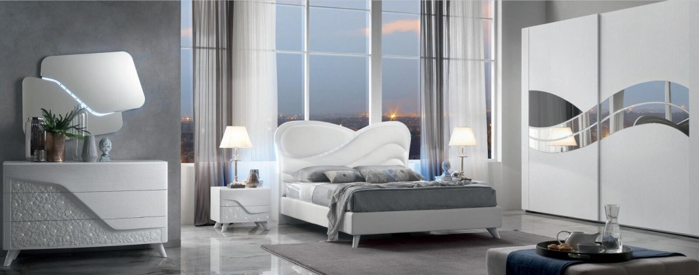 Duebelbett Bett Bettrahmen Bettgestelle Wäiss Duebel Modern Luxus Italien Stil Nei