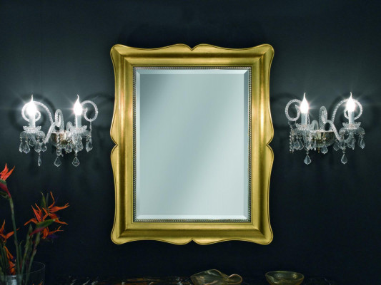 Spigel Miwwel Barock Klassesch Wandspigel Holz 85x105 Glas Kader Wand Gold