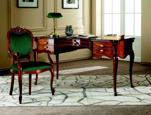 Italienesch klassesch Holzmëbel Luxus Sëtz Bürosmiwwel Stil Barock.
