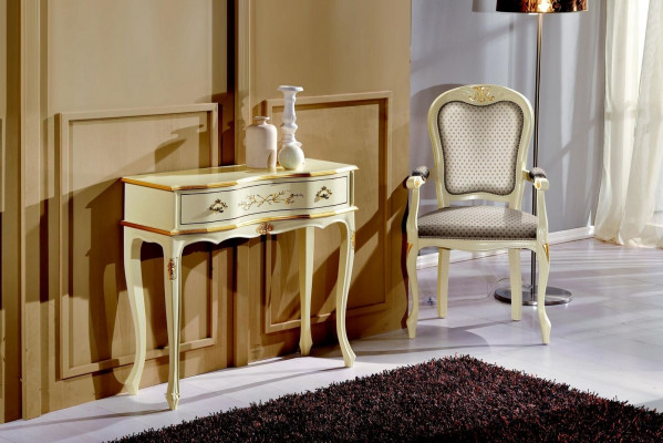 Schéinen Designer Luxus Barock Sesselen Italienesch Holz Stull Wohnzimmer Miwwelen