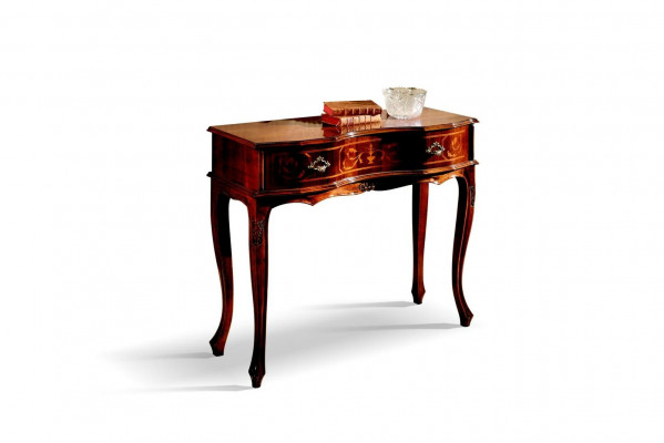 Holz Italienesche Miwwelen Konsolendësch Braun Miwwel Stil Barock Design Konsolen