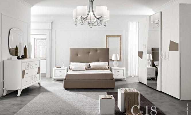 Stilvoll Designer-Kommode aus Naturholz vum italienesche Miwwelhersteller
