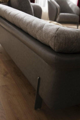 Ecksofa Sofa 3-Sëtz Grey Fotell Wohnzimmer Miwwelen Luxus Design