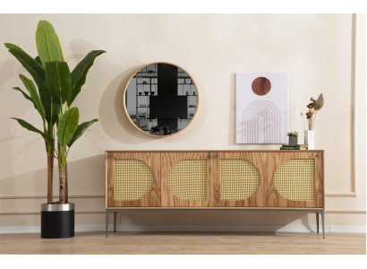 Sideboard mat Spigel Anrichte Sideboards Holz Schaf Möbel Braun Nei