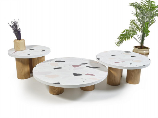 Couchtischen Niewentischen Design Wunnzëmmer 3 Stéck Italieneschen Stil