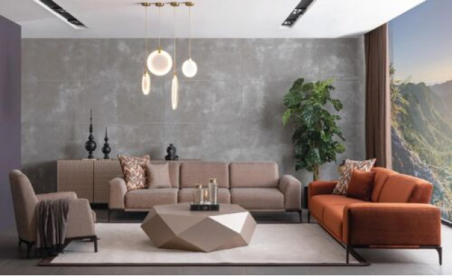 Italienesch Stil Miwwelen Ariichtung Sofa 431 Sëtz Anrichte Dësch 6tlg
