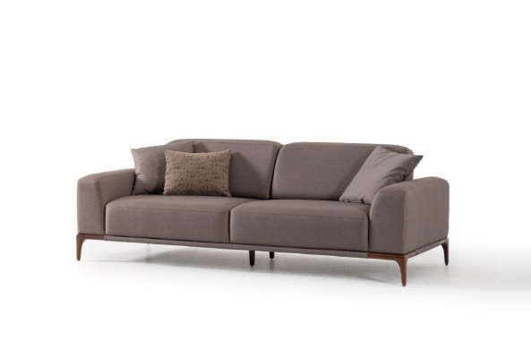 Wunnzëmmer Eckcouch L-Form Sofa 3 Still Dësch 2x Niewendëscher Set