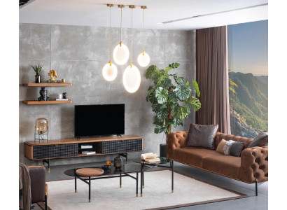 Wandregal Wunnzëmmer Design Massivholz brong Faarf Nei Miwwelen Material Holz
