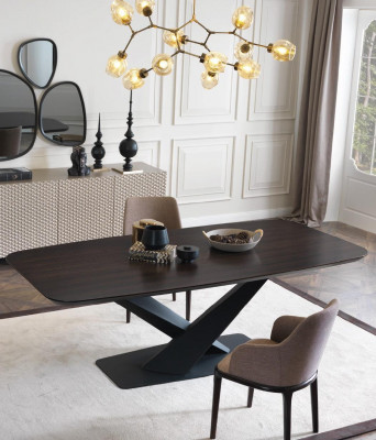 Luxus Iessdësch Design Dësch Iesszëmmer Dëscher Metall Design Miwwelen Nei