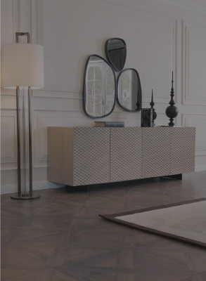 Iessdësch Dësch 4x Still Kredenz Spigel 7tlg Design Grupp Garnitur
