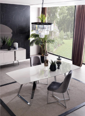 Komplett Set Iessdësch 4x Still Iesszëmmer Set Iess Grupp Dësch Dëscher 5tlg