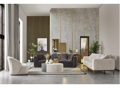 Soffagarnitur 431 Plaz Sëtzgrupp Couchtisch Wunnzëmmer Designer Grupp 4tlg
