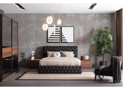 Bett Kleederschaf 2x Nuetsdësch Luxus Schlofkummer Polsterdesign nei