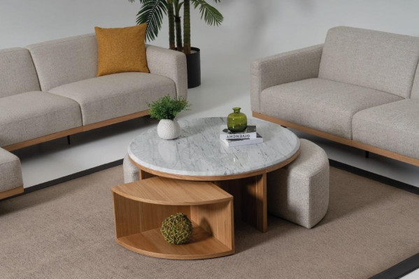 Wunnzëmmer Dësch Dësch Design Miwwelen Luxus Ariichtung Modern