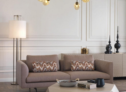 Wunnzëmmer Canapé Polster 3-Sëtzer Couche Sëtzgrupp Textil gro