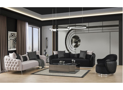 Sofagarnitur 431 Sëtzer Couchtisch Wunnzëmmer Set 4tlg.wäiss nei Modern