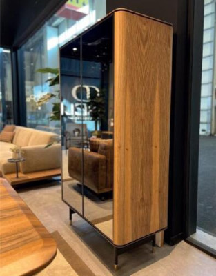 Vitrine Glas Bar Schaf Haus Schief Wand Regal Holz Wunnzëmmer