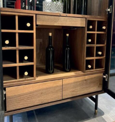 Vitrine Glas Bar Schaf Haus Schief Wand Regal Holz Wunnzëmmer
