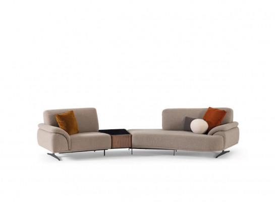 Wunnzëmmer Design Sofa 5 Sëtz Stoff Canapé Polstersofa Nei brong