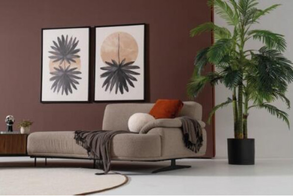 Wunnzëmmer Design Sofa 5 Sëtz Stoff Canapé Polstersofa Nei brong