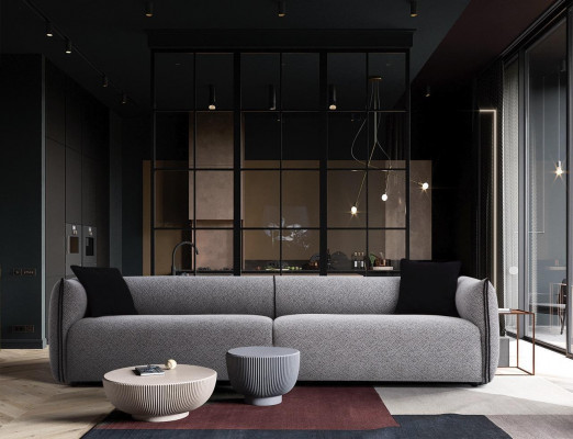 Wunnzëmmer Canapé Canapéë Polster Sofa Design Sofa 4-Sëtzer Stoff