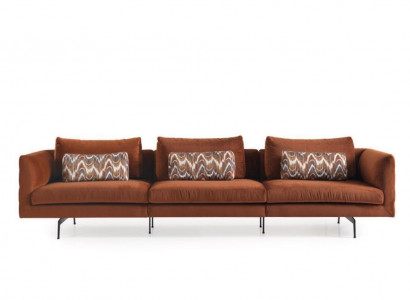 Wunnzëmmer Sofa 4 Sëtzer Couch Sëtz Polster Couchen Design brong