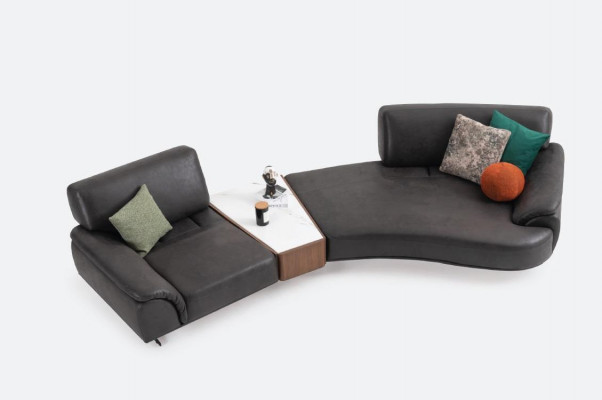 Ronn Wunnzëmmer Couch Miwwelen 5 Sëtz Couchen Ronn Canapé Miwwelen Textil
