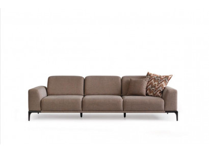 Wunnzëmmer dräisëtzer Canapé 4 Sëtzer brong Canapë Neit Couch Luxus neit