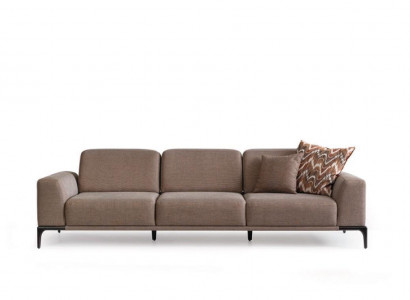 Wunnzëmmer dräisëtzer Canapé 4 Sëtzer brong Canapë Neit Couch Luxus neit