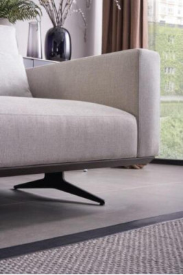 Wunnzëmmer Design Sofagarnitur 4-Sëtz Couch Wäiss Polstersofa Nei
