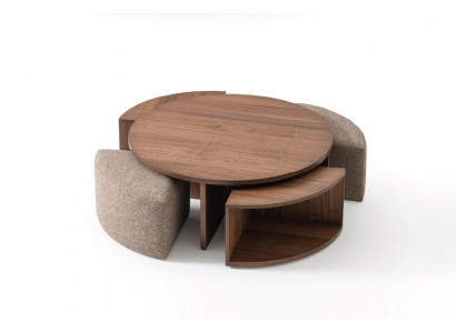 Couchtisch Kaffisdësch Living Zëmmer brong Luxus Design Holzdëscher Dësch