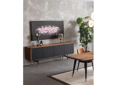 Wunnzëmmer Kredenz brongen Luxus Stil modernen Holz Sideboard Loft 228cm